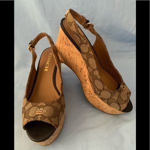 Coach Cork Wedges Platforms Sandals